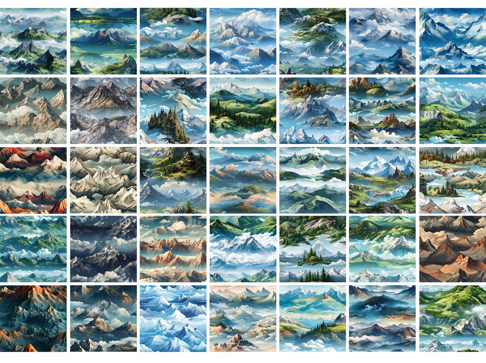 100 Procreate Mountains Patterns, Digital Download - Etsy