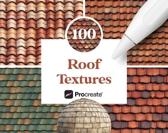100 Roof Textures for Procreate, Digital Download
