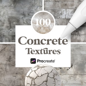 Può includere: Un set di 100 texture di cemento per Procreate, che presenta una varietà di superfici screpolate e consumate. Le texture sono perfette per aggiungere realismo ai progetti di arte e design digitali.