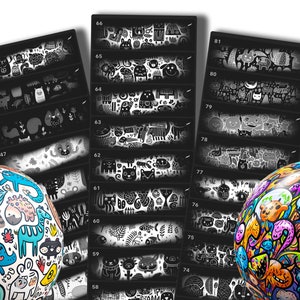 May include: A set of 16 black and white nail art stamping plates with various cute animal and nature designs. The plates are numbered 58 to 81.