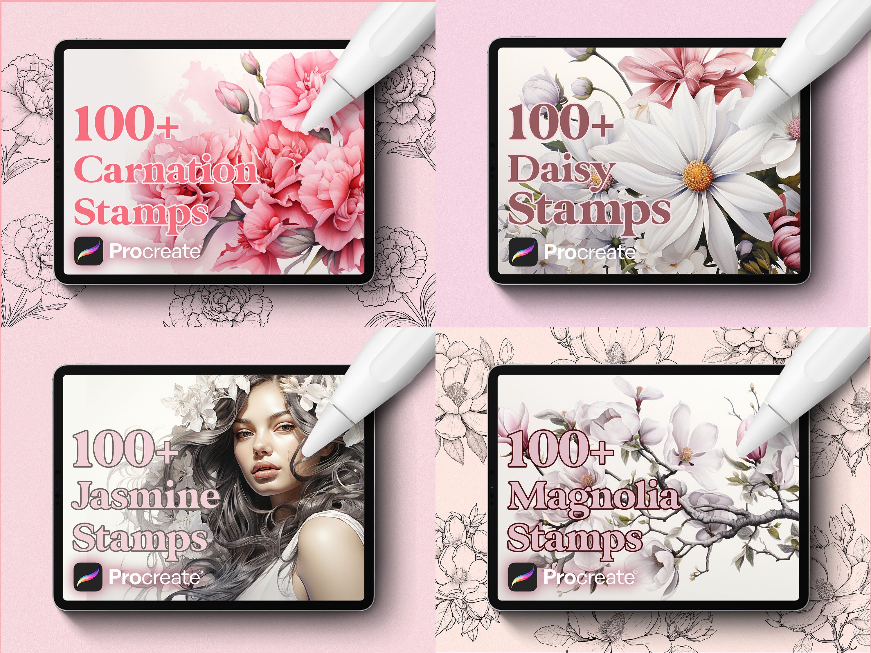 3000+ Floral Stamps for Procreate, Ultimate Flower Bundle - Etsy