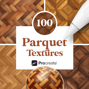 100 Procreate Parquet Textures, Wooden Floor Brushes for Procreate, Digital Download