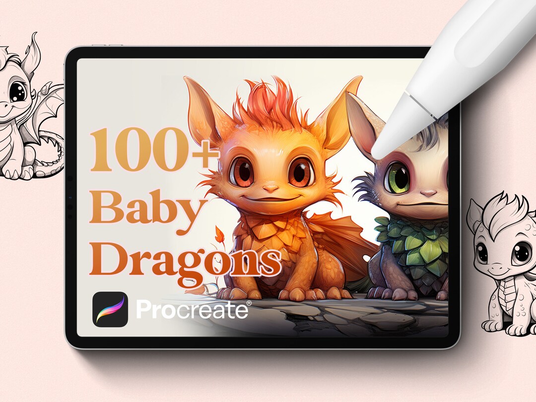 100+ Baby Dragon Procreate Stamps, Cute Brushes (digital Download) - Etsy