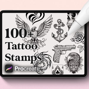 100+ Procreate Tattoo Stamps, Tattoo Flash Brushes for Procreate, Instant Digital Download