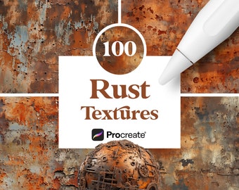 100 Procreate Rust Textures, Rusty Metal Brushes, Digital Download