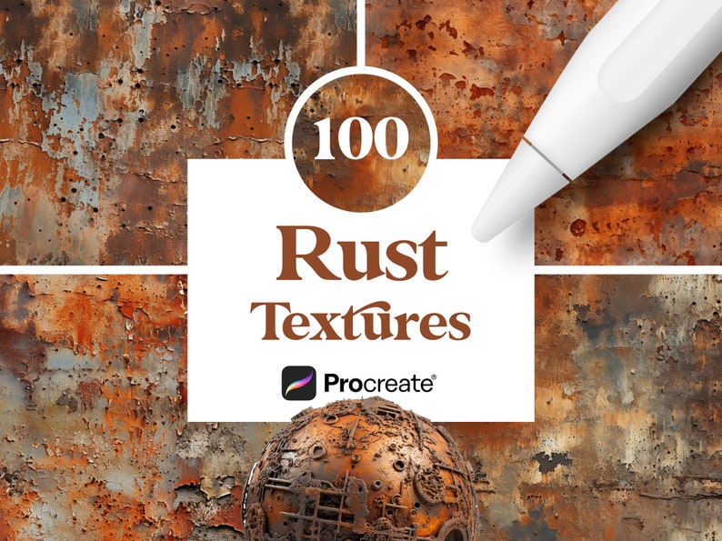 100 Procreate Rust Textures, Rusty Metal Brushes, Digital Download - Etsy