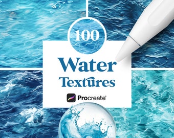 100 Water Textures, Sea Textures for Procreate, Digital Download