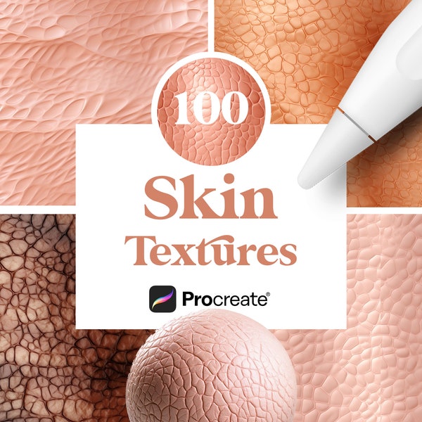 100 Procreate Human Skin Textures, Digital Download