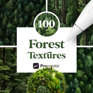 100 Procreate Forest Textures, Treetops Brushes for Procreate, Digital Download