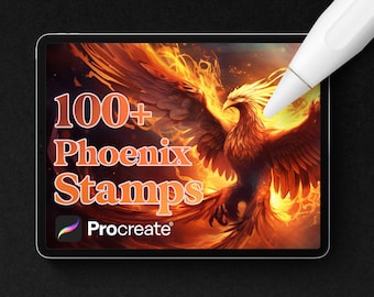 100+ Phoenix Stamps Pinsel für Procreate, sofortiger digitaler Download von Tattoostempeln