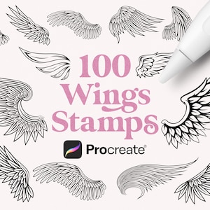 Procreate Wing Stamps | Angel Wings Procreate Stamps | Procreate Wing Tattoo  |  Commercial Use Included