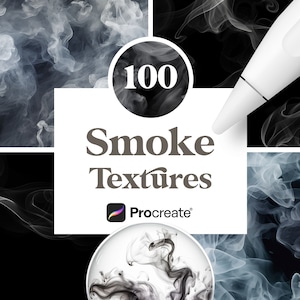 100 texture di fumo procreate, pennelli per fumo realistici