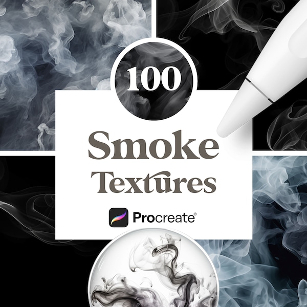 100 textures de fumée procréées, pinceaux de fumée réalistes