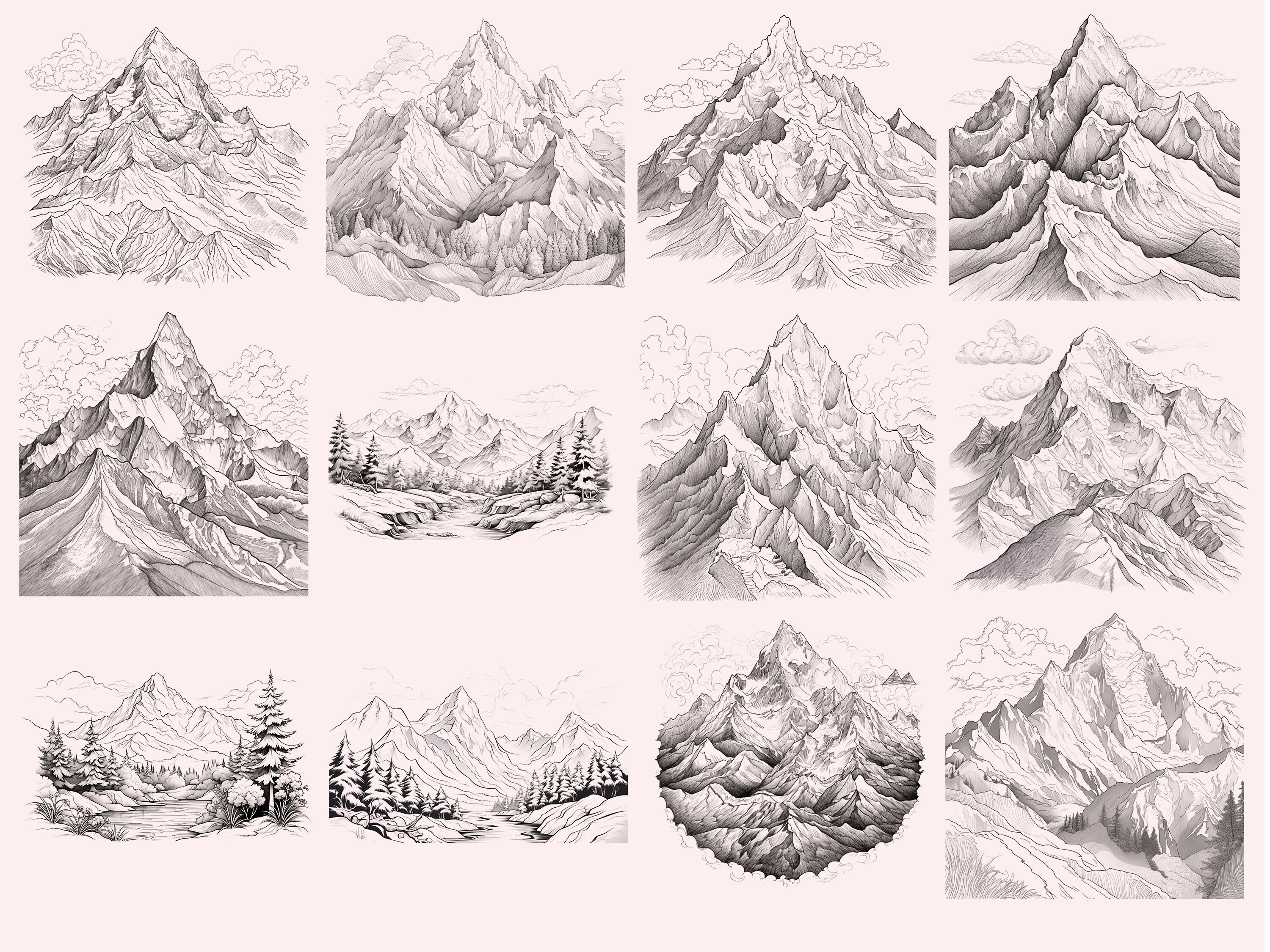 100+ Mountains Procreate Stamps, Instant Digital Download - Etsy