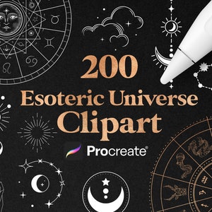 Esoteric Universe Stamps | Constellation Stamps | Procreate Universe | Celestial Procreate Stamps | Zodiac | Commercial Use Included