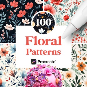 100 Floral Textures, Flower Seamless Brushes