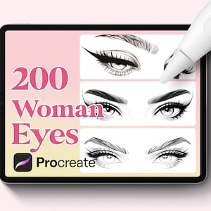 200 Woman Eyes Stamp Brushes for Procreate | Woman Eye Guide Stamps |  | Instant digital download