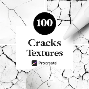 100 Cracks Textures for Procreate, Seamless Cracked Surface Patterns for drawing