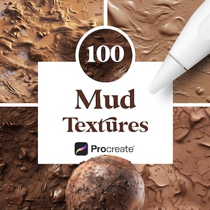 100 Procreate Mud Patterns, Seamless Muddy Brushes