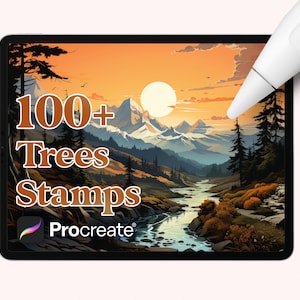 Tampons Tree Procreate, téléchargement numérique instantané des tampons Trees