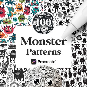 100 Monster Patterns for Procreate, Digital Download - Etsy