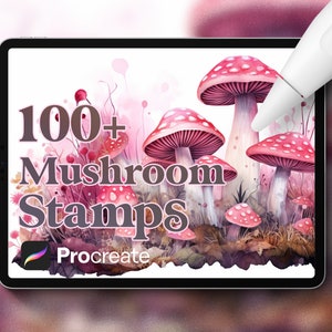 100+ Procreate Mushroom Stamps, Magic and Psychedelic Mushroom Brushes for Procreate, Instant Digital Download