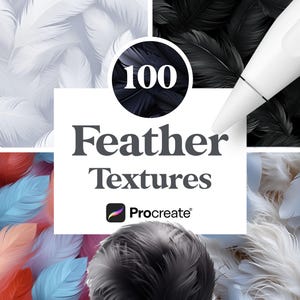 100 Feather Procreate Textures | Procreate Birds Brushes | Digital Download