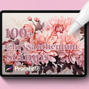 100+ Chrysanthemum Procreate Stamps, Chrysanthemum Brushes - Instant digital download