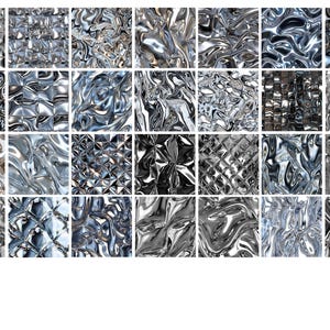100 Chrome Textures for Procreate, Seamless Metallic Patterns for ...