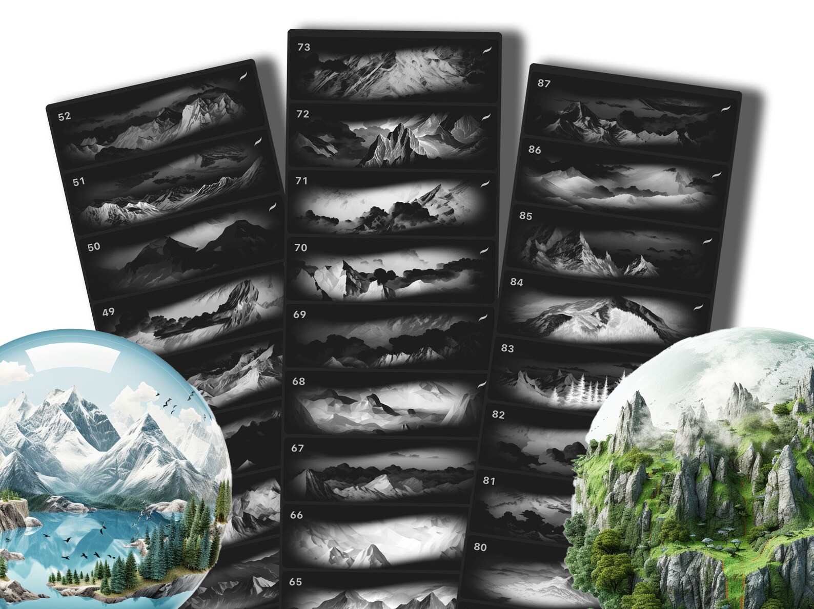 100 Procreate Mountains Patterns, Digital Download - Etsy