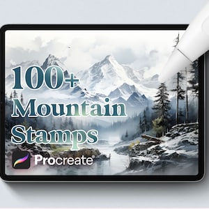 100+ Mountains Procreate Stamps, Instant Digital Download