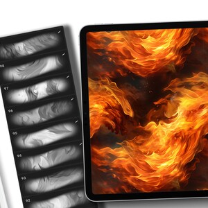 100 Procreate Fire Textures, Flame Brushes, Digital Download - Etsy