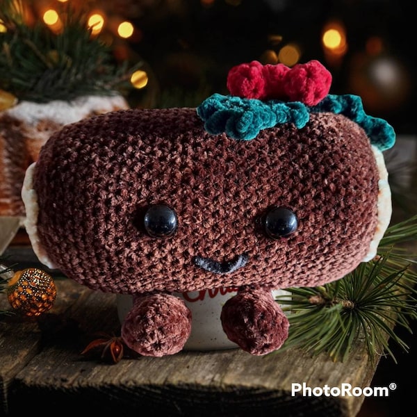 Amigurumi - Buche de Noël mignonne  - REALISE SUR COMMANDE