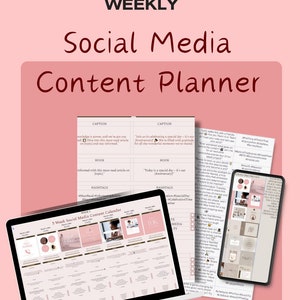 PLR Weekly Social Media Content Planner Spreadsheet | Lady Boss Organizer | Digital Marketing Tool for Women Leaders | Sell as yours