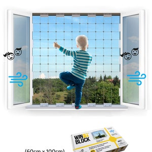 Winblock Children&#39;s Window Safety Mesh: Steel Window Guard (60cm x 100cm)