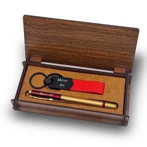 Stifteetui aus Holz mit Gravur Monogrammed Pen Box Pen Case Holz Pen Box Pen Personalisiertes Geschenk für Trauzeugen