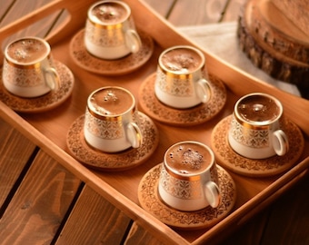 Personalized mug, Espresso cup set for 6, Turkish coffee cup, Custom Espresso mug