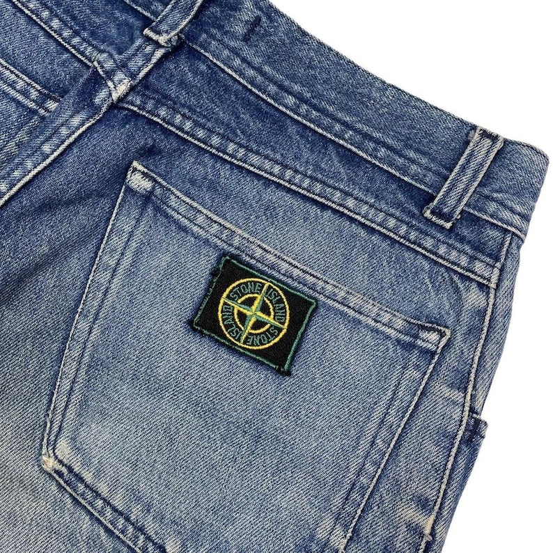 Vintage Stone Island Jean Shorts, Late 80s with CP Company tag and green edge badge W28 image 2