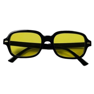 Y2K Sunglasses Turquoise Black with Yellow Tinted Lens Lexxola Jordy