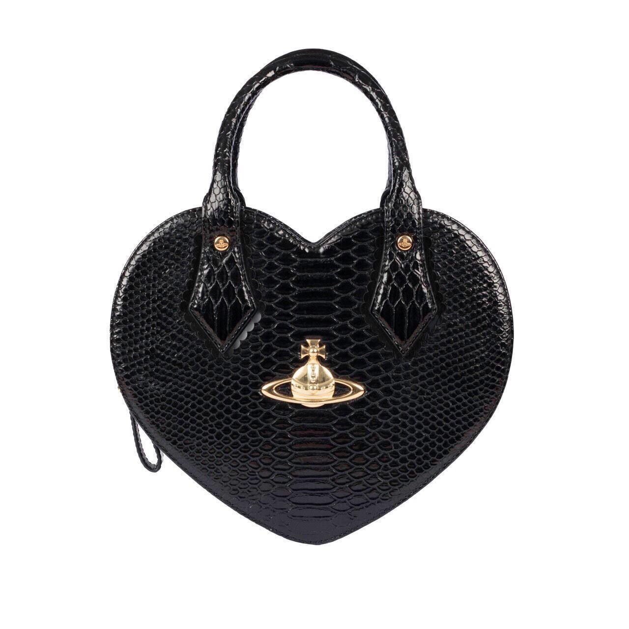 Vivienne Westwood Heart Bag Chancery Black With Big Gold Orb 