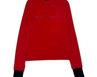 Versace Sport Top, Y2K Long sleeve T-Shirt in Red