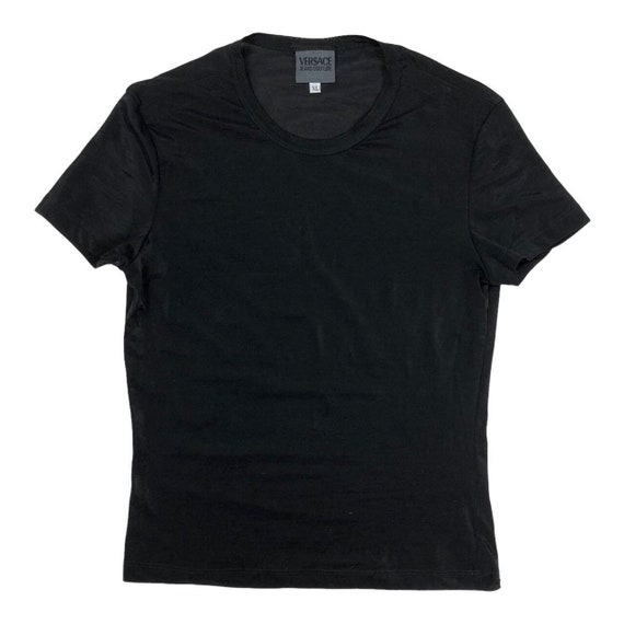 Versace T Shirt, Vintage y2k Lycra Spandex Top, l… - image 1