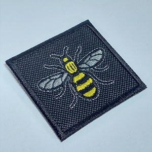 Manchester Bee Velcro backed patch  52 x 52 mm