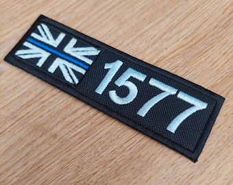 Personalised Police Patches, ID Identifier 130 x 40mm Rank, Thin Blue Line