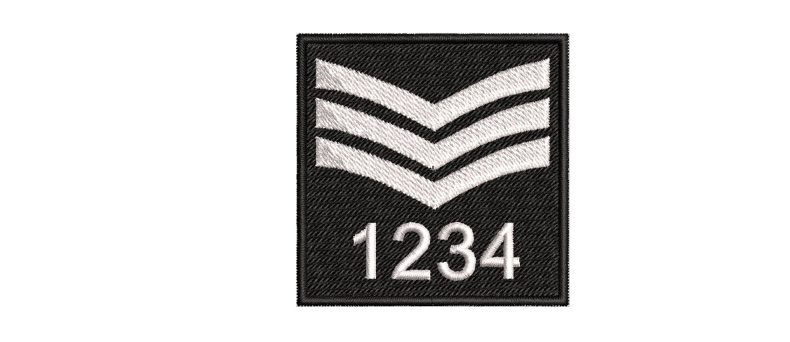 Police Sergeant Chevrons Personalised Patch With Your Number , Velcro