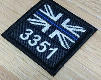 Personalised Patches, ID Identifier 50 x 50 mm , Thin Blue Line Police