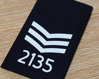 Personalized Police Sliders, Police Epaulettes, sergeant chevrons Number, Rank or Monogram,