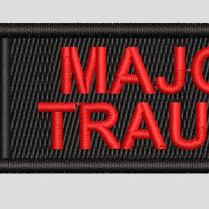 Medic, Paramedic, "Major Trauma" embroidered " Velcro backed patch approx. 100 x 30mm