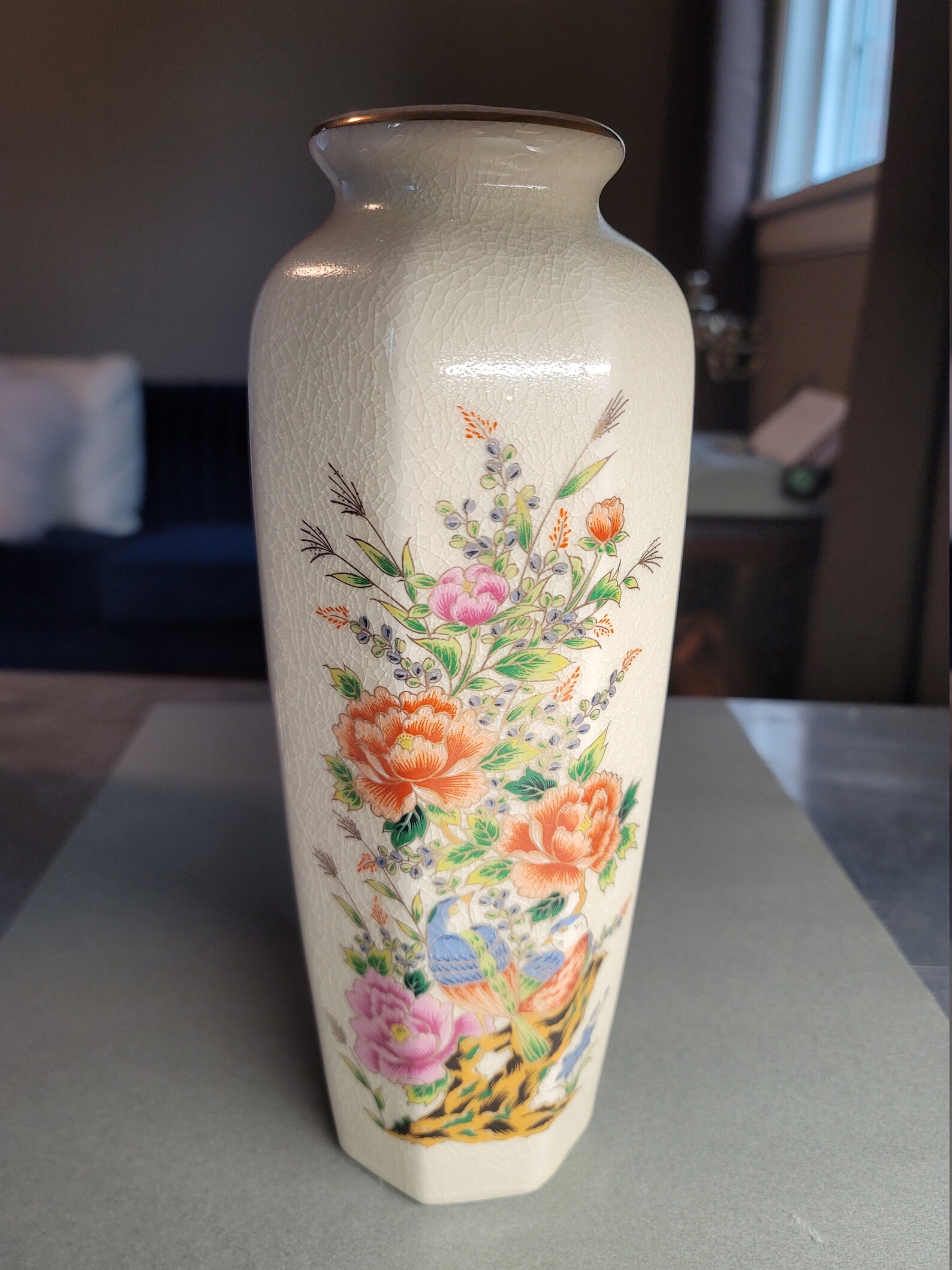 Japanese Flower Vase/Vintage Japanese Vase/Tall Japanese Etsy