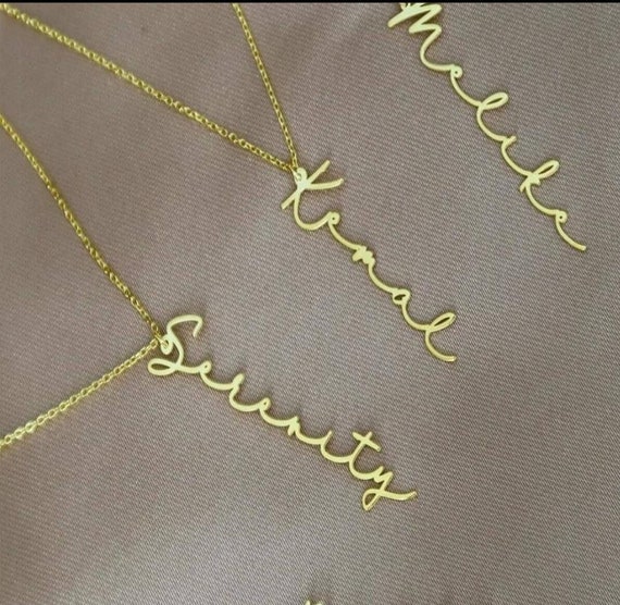 etsy name necklace 14k gold